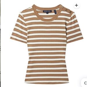 Veronica Beard Draya Striped Sailor-Button Tee